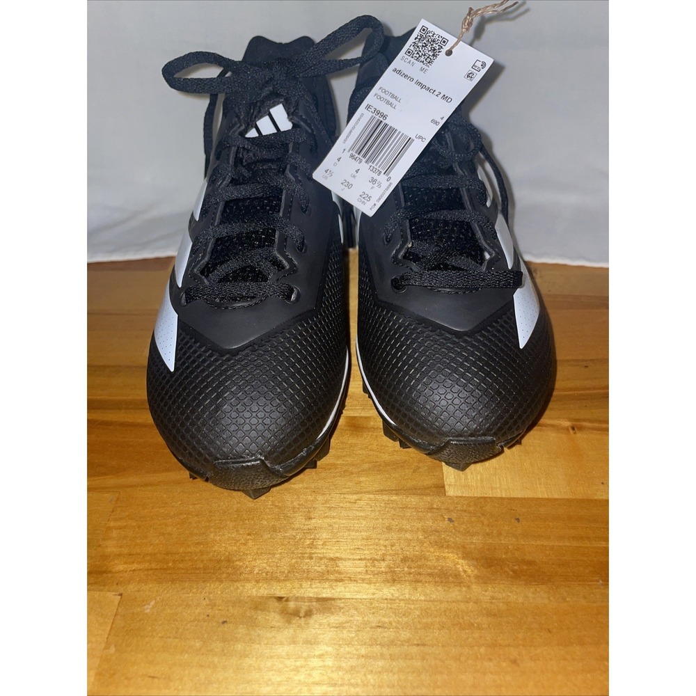 adidas Adizero Impact.2 Youth Football Cleats - Black & White - IE3996 Size 4.5 - Picture 6 of 8